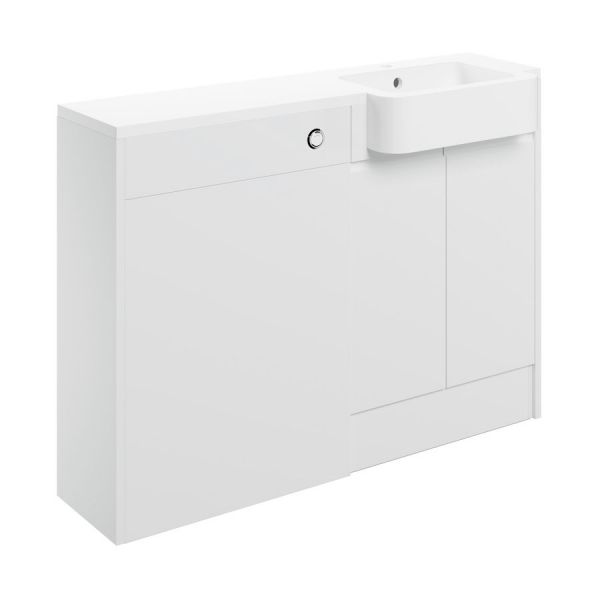 Moods Wembury White Gloss 1242mm Basin and WC Unit Pack RH