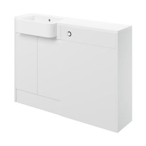 Moods Wembury White Gloss 1242mm Basin and WC Unit Pack LH