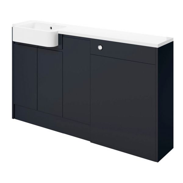 Moods Wembury Indigo Blue 1542mm Basin and WC Unit Pack LH