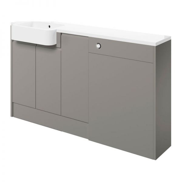Moods Wembury Pearl Grey 1542mm Basin and WC Unit Pack LH