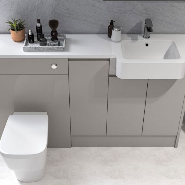 Moods Wembury Pearl Grey 1542mm Basin and WC Unit Pack RH #2