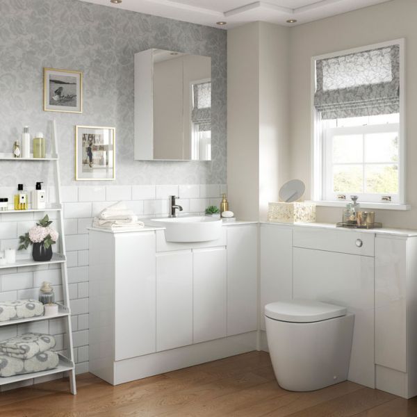 Moods Wembury White Gloss 1542mm Basin and WC Unit Pack LH #2