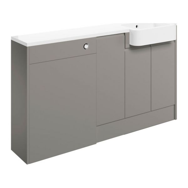 Moods Wembury Pearl Grey 1542mm Basin and WC Unit Pack RH