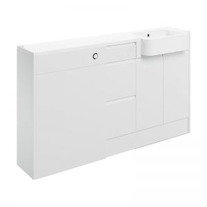 Moods Wembury White Gloss 1542mm Basin, Drawer and WC Unit Pack RH