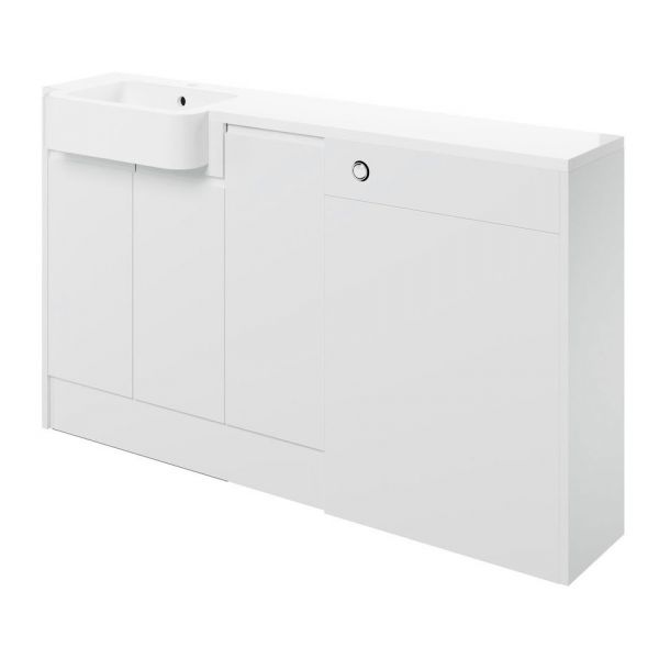 Moods Wembury White Gloss 1542mm Basin and WC Unit Pack LH
