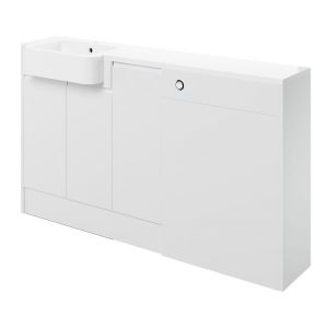Moods Wembury White Gloss 1542mm Basin and WC Unit Pack LH