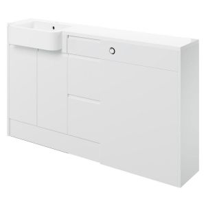 Moods Wembury White Gloss 1542mm Basin, Drawer and WC Unit Pack LH
