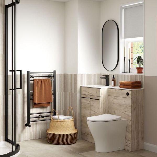 Moods Whitchurch Oak Tall 2 Door Floor Standing Bathroom Storage Unit #2