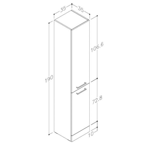 Moods Whitchurch Oak Tall 2 Door Floor Standing Bathroom Storage Unit #3