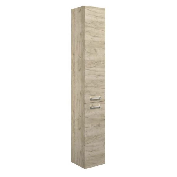 Moods Whitchurch Oak Tall 2 Door Floor Standing Bathroom Storage Unit