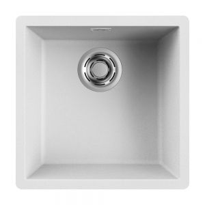 Reginox Multa White Single Bowl Granite Kitchen Sink 456 x 456mm