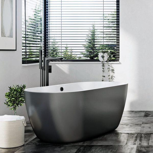 Apex Muro Black Floor Standing Bath Shower Mixer Tap #2