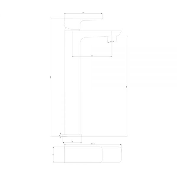 Apex Muro Black Tall Mono Basin Mixer Tap #2