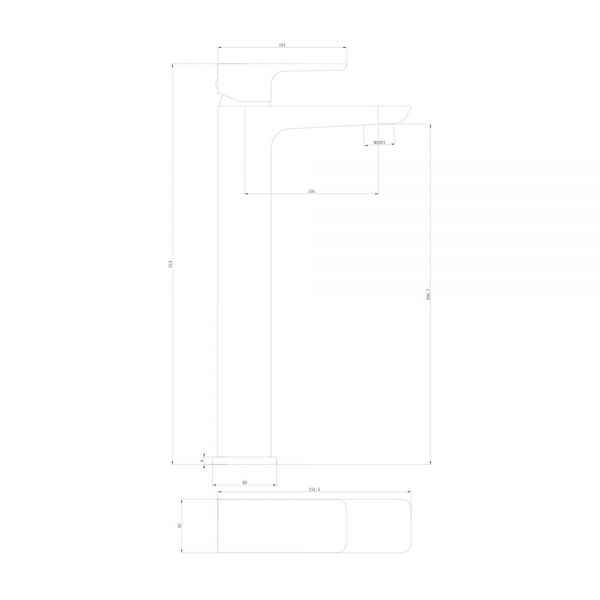 Apex Muro Brass Tall Mono Basin Mixer Tap #2