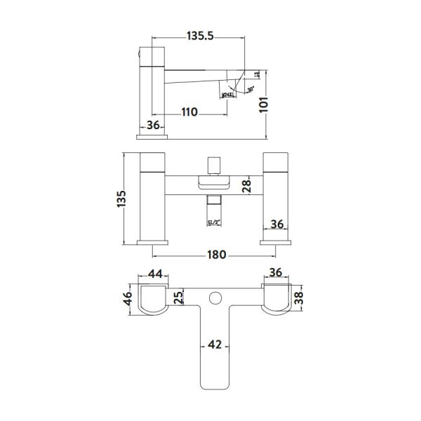 Apex Muro Chrome Bath Shower Mixer Tap #2