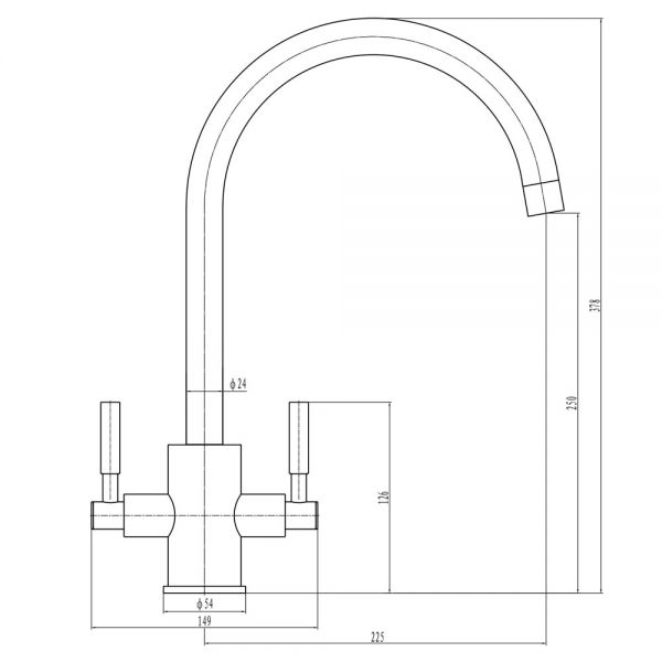 JTP Newbury Chrome Swivel Kitchen Mixer Tap #2