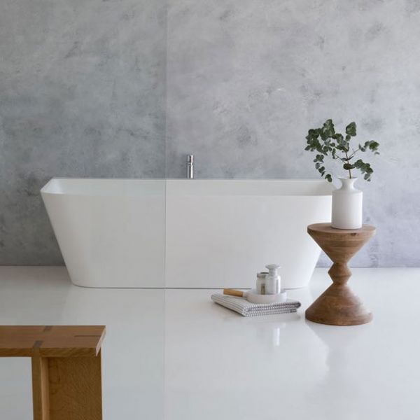 Clearwater Patinato Petite ClearStone Double Ended Back To Wall Bath 1525 x 800mm #2
