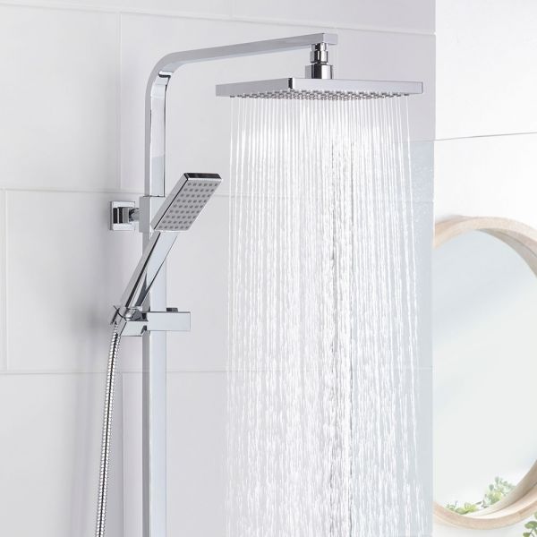 Bristan Napoli Chrome Adjustable Thermostatic Rigid Riser Diverter Bar Shower Kit #3