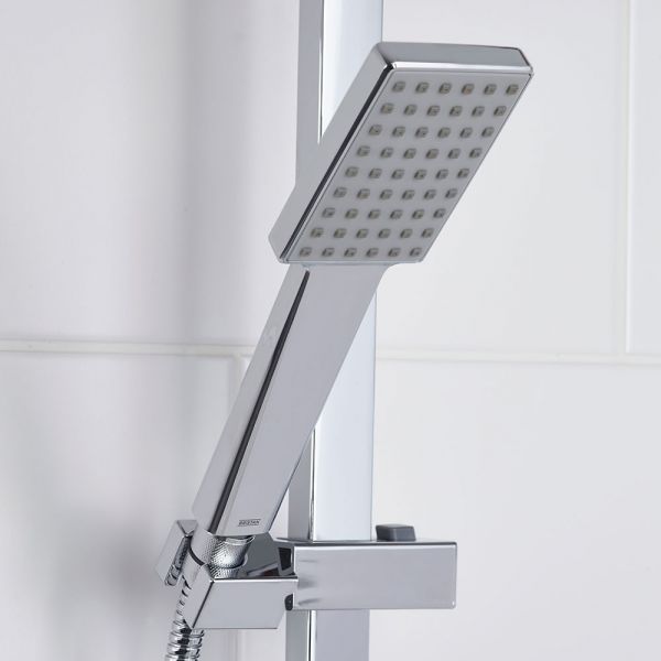 Bristan Napoli Chrome Adjustable Thermostatic Rigid Riser Diverter Bar Shower Kit #6