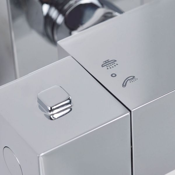 Bristan Napoli Chrome Adjustable Thermostatic Rigid Riser Diverter Bar Shower Kit #7