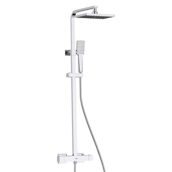 Bristan Napoli Chrome Adjustable Thermostatic Rigid Riser Diverter Bar Shower Kit