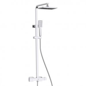 Bristan Napoli Chrome Adjustable Thermostatic Rigid Riser Diverter Bar Shower Kit