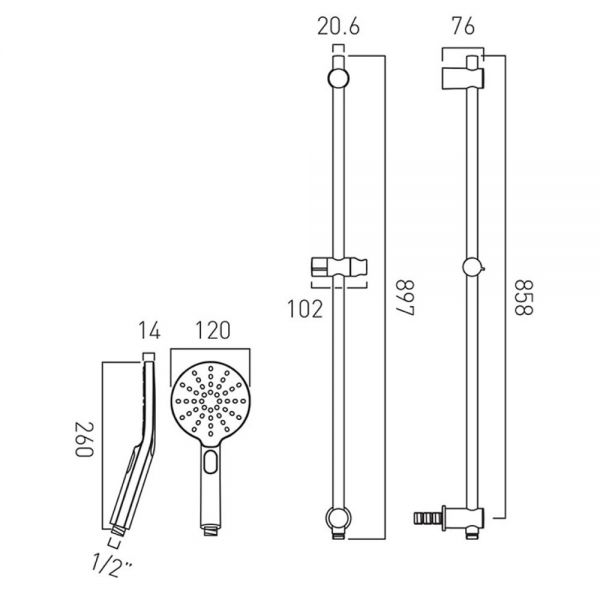 Vado Nebula Multi Function Shower Kit #2