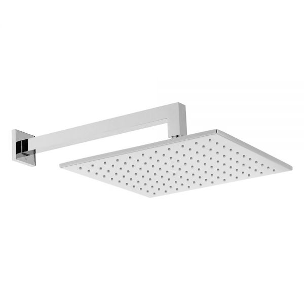 Vado Nebula Chrome 300mm Square Shower Head with Wall Mounted Arm NEBSQ30SACP