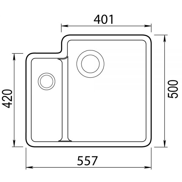 Clearwater Nova 1.5 One and a Half Bowl Undermount Jet Granite Kitchen Sink 557 x 500 #2