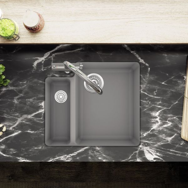 Clearwater Nova 1.5 One and a Half Bowl Undermount Fossil Granite Kitchen Sink 557 x 500 #3