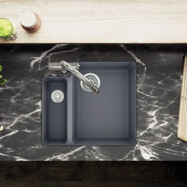 Clearwater Nova 1.5 One and a Half Bowl Undermount Steel Granite Kitchen Sink 557 x 500 #3