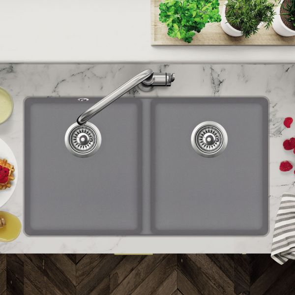 Clearwater Nova 2 Two Bowl Undermount Steel Granite Kitchen Sink 810 x 480 #3