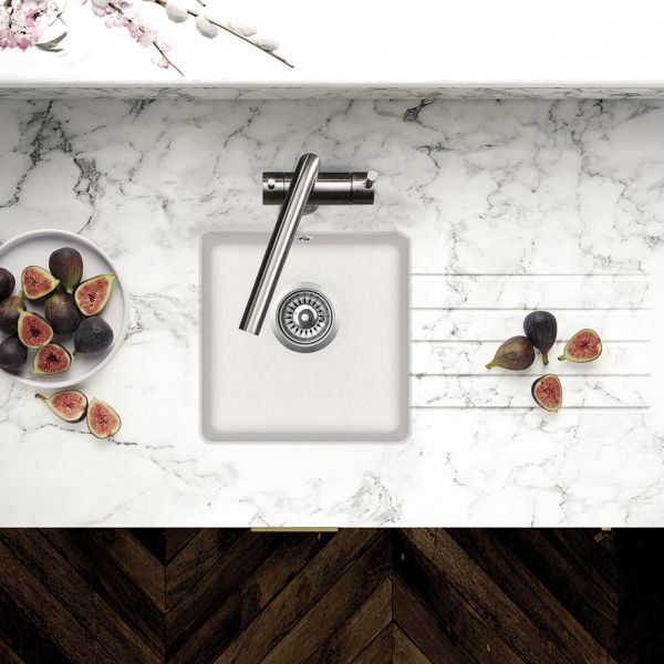 Clearwater Nova 1 One Bowl Undermount Blizzard Granite Kitchen Sink 380 x 380 #3