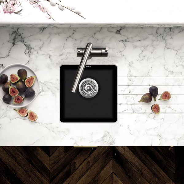 Clearwater Nova 1 One Bowl Undermount Jet Granite Kitchen Sink 380 x 380 #3