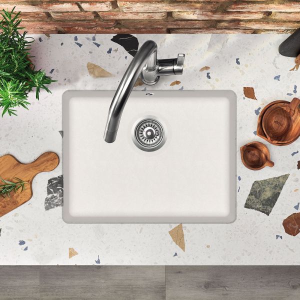 Clearwater Nova 1 One Bowl Undermount Blizzard Granite Kitchen Sink 585 x 460 #3