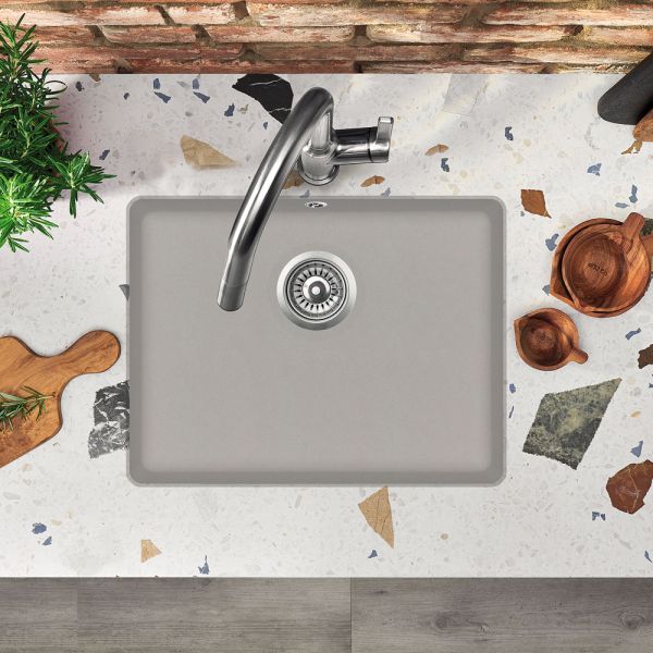 Clearwater Nova 1 One Bowl Undermount Fossil Granite Kitchen Sink 585 x 460 #3