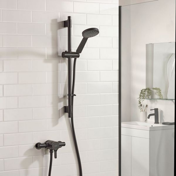 Bristan Onza Black Thermostatic Exposed Shower Valve with Riser Kit #2