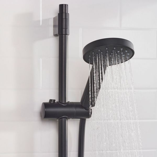 Bristan Onza Black Thermostatic Exposed Shower Valve with Riser Kit #7