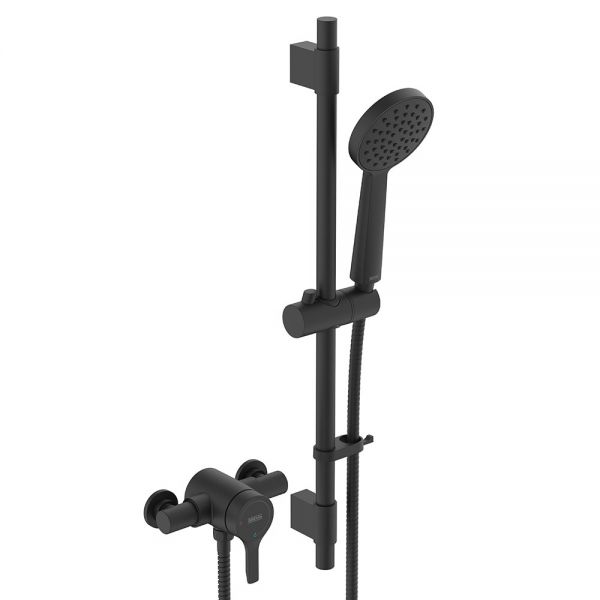 Bristan Onza Black Thermostatic Exposed Shower Valve with Riser Kit