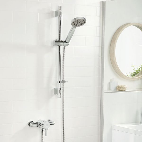Bristan Onza Chrome Thermostatic Exposed Shower Valve with Riser Kit #3