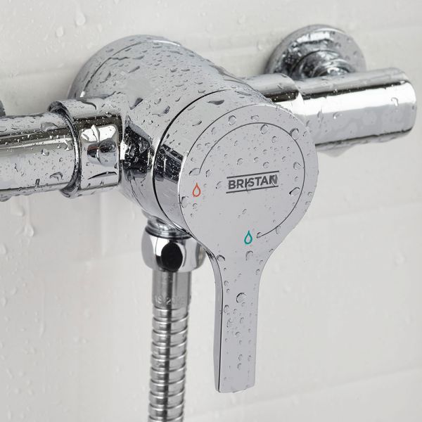 Bristan Onza Chrome Thermostatic Exposed Shower Valve with Riser Kit #5