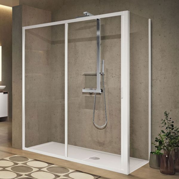 Novellini Lunes 2.0 2P Chrome 1400 Sliding Shower Door