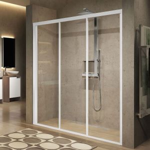 Novellini Lunes 2.0 3P Chrome 1200 Three Panel Sliding Shower Door