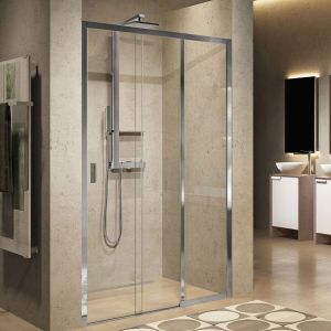 Novellini Lunes 2.0 3PH Chrome Right Hand 1200 Three Panel Sliding Shower Door