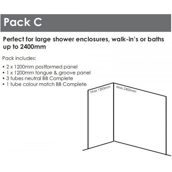 Nuance Large Corner Sand Lightning Fossil Waterproof Wall Panel Pack 2400 x 1200 #2