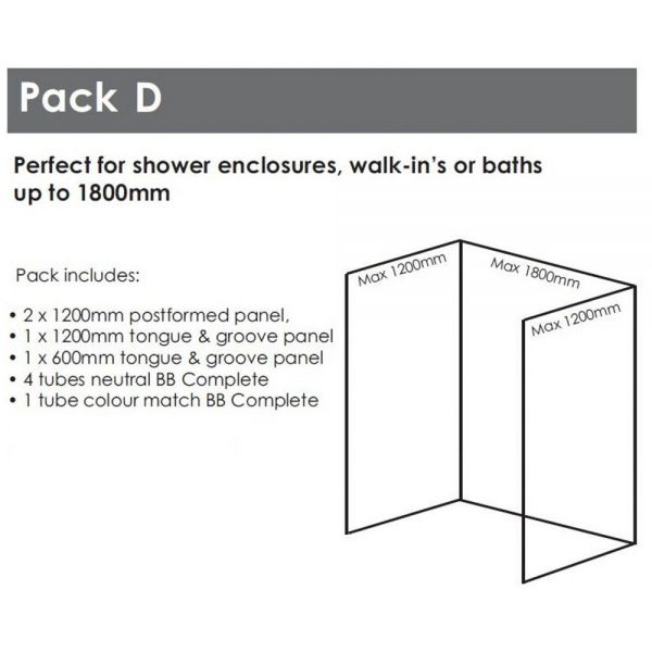 Nuance Medium Recess Chalkwood Waterproof Wall Panel Pack 1800 x 1200 #2