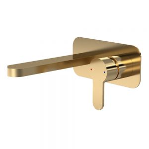 Nuie Arvan Brushed Brass Wall Mounted Basin Mixer Tap