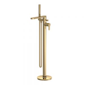 Nuie Arvan Brushed Brass Floor Standing Bath Shower Mixer Tap