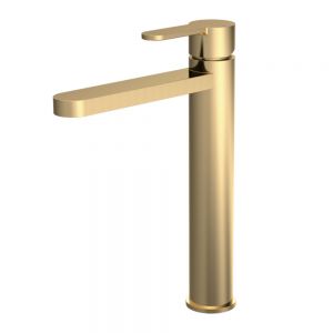 Nuie Arvan Brushed Brass Tall Basin Mixer Tap
