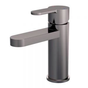 Nuie Arvan Brushed Pewter Mono Basin Mixer Tap with Push Button Waste